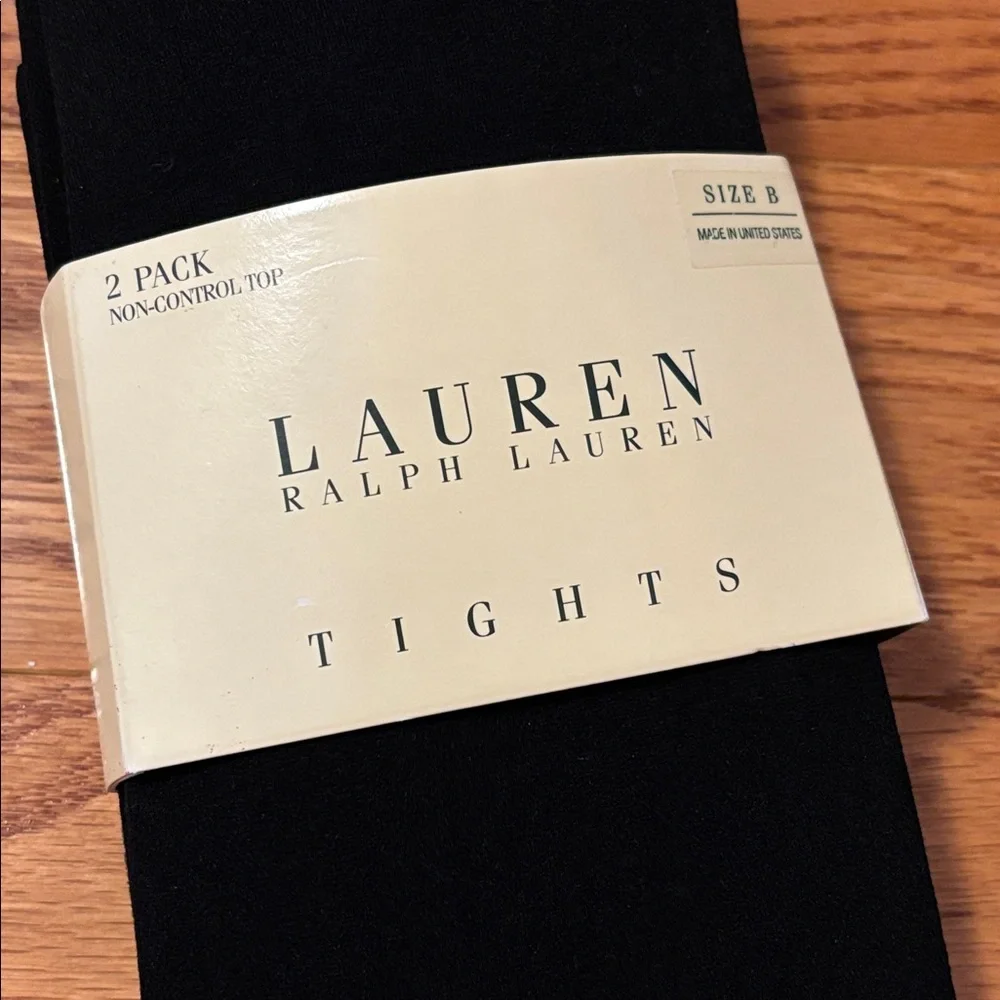 Vintage Made In USA Lauren Ralph Lauren Black Tights Medium B Non Control Top